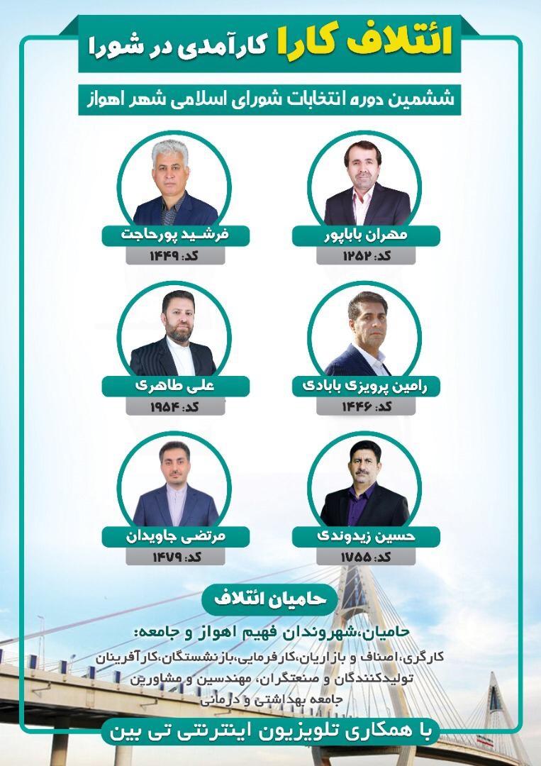 اعلام حمایت جامعه عمرانی خوزستان از “لیست کارا” در انتخابات شورای شهر اهواز اعلام حمایت جامعه عمرانی خوزستان از “لیست کارا” در انتخابات شورای شهر اهواز